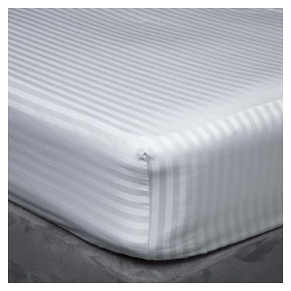 Kingtex Fitted Sheet king 200x200cm without Pillow cover White Kingtex Fitted Sheet king 200x200cm without Pillow cover White