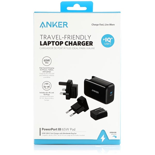Anker Powerport III 3 Plug Version USB C Charger Black