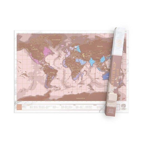 Luckies of London Scratch Map Rose Gold Travel Edition