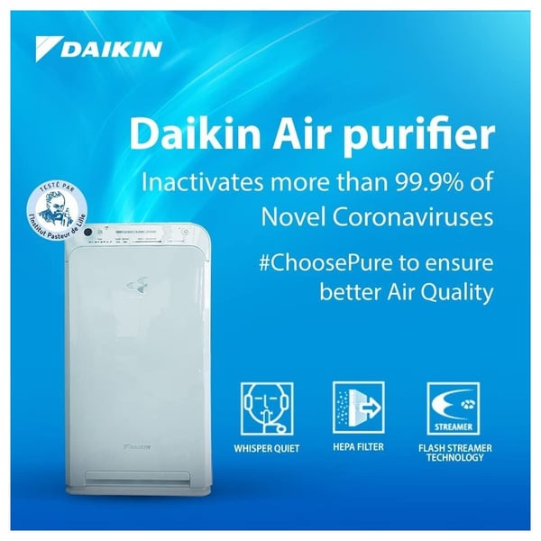 Daikin Air Purifier MC55VB Patented Streamer Technology With 10 Years Electrostatic Hepa Filter And Triple Detection Sensors Pm1.0 & Pm2.5 Protection Lifetime Odor Filter Japanese Technology