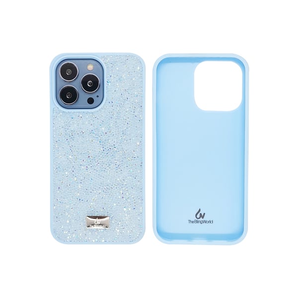 Bling World CRYSTAL STUDDED Phone Case for iPhone14 Pro Max - Light Blue