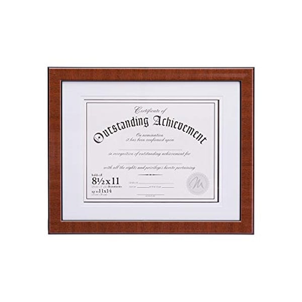 Malden International Designs Burl Wood Document Frame, 8.5X11, Walnut