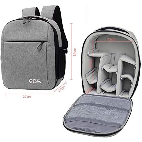 Coopic Bp-08 Grey Canvas Camera Backpack 10.62inch X 6.69inch X 13.38inch Waterproof Bag For Dslr Slr Camera Speedlite Flash Camera Lens And Accessories Coopic Bp-08 Grey Canvas Camera Backpack 10.62inch X 6.69inch X 13.38inch Waterproof Bag For Dslr Slr Camera Speedlite Flash Camera Lens And Accessories