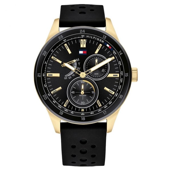 Tommy Hilfiger Austin Black Silicone Men Watch 1791636