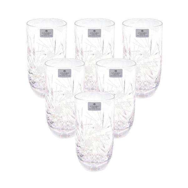 Buy 6 Pieces Solitaire Crystal Glass Tumbler Set Online in UAE Sharaf DG