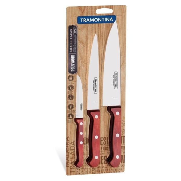 Tramontina Polywood Knives 3pc Set 21198771