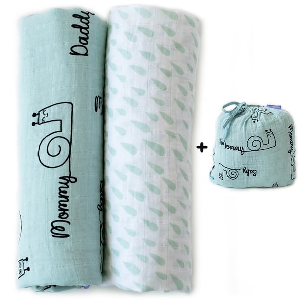 Milk&moo Set Of  2 Sangaloz Baby Muslin Swaddle Blanket