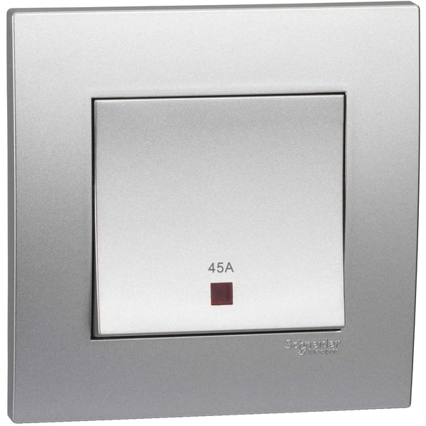 Schneider Electric Kb31dr45n_as Vivace Silver- 45a 250v Double Pole Switch With Neon/cooker Control/water Heater Schneider Electric Kb31dr45n_as Vivace Silver- 45a 250v Double Pole Switch With Neon/cooker Control/water Heater