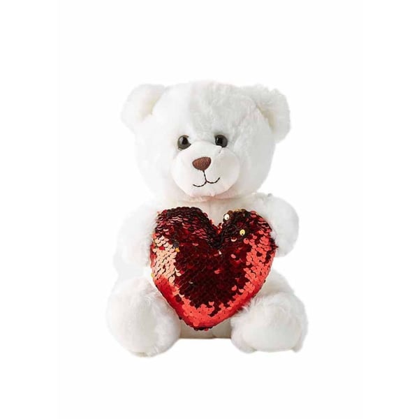 Barney Bear With Sequin Heart 2 25cm