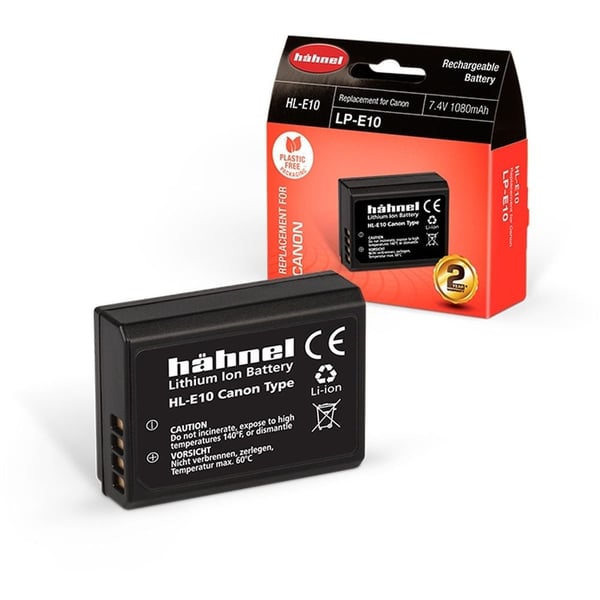 هانيل بطارية HL-E10 (LP-E10) لاستبدال كاميرات كانون الرقمية لكاميرا كانون Lp-e10 1080 مللي أمبير في الساعة ، 7.4 فولت ، 8 واط في الساعة