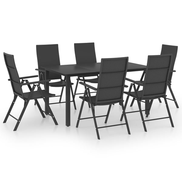 Vidaxl 7 Piece Garden Dining Set Black Vidaxl 7 Piece Garden Dining Set Black