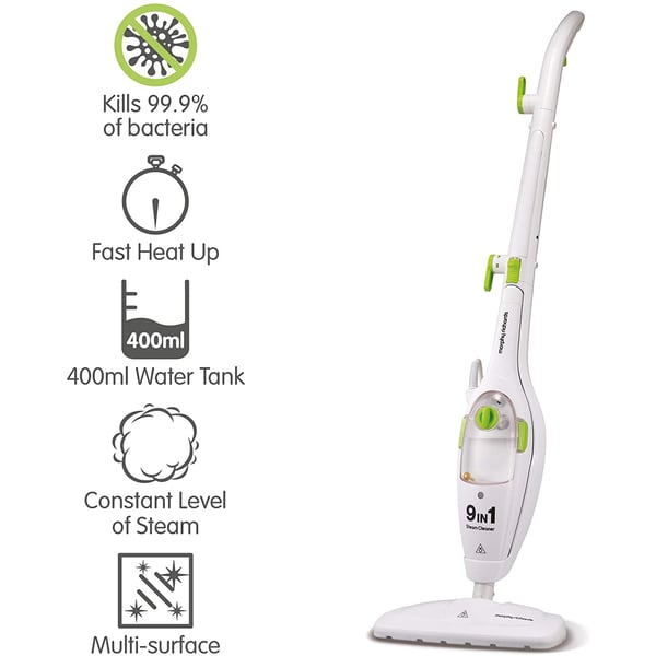 Morphy Richards 720020ee 9-in-1 Steam Mop Kills 99.9% Of Bacteria Around The Home