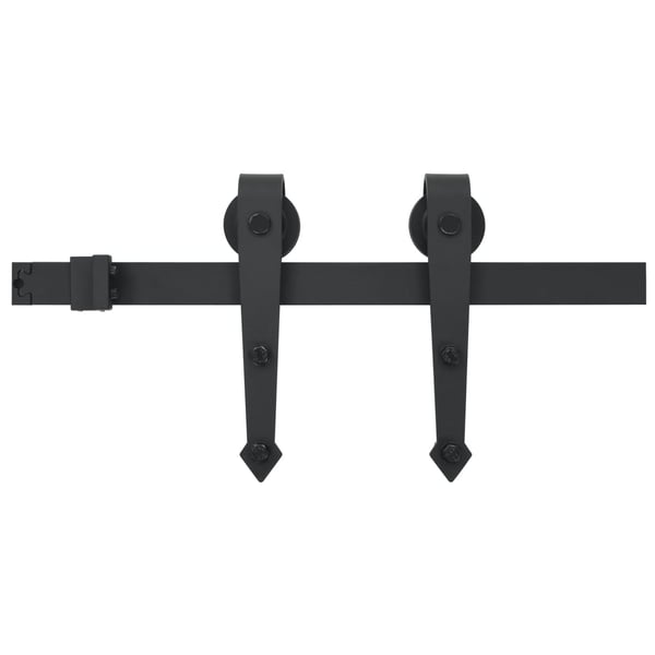 vidaXL Sliding Door Hardware Kit 183 cm Steel Black vidaXL Sliding Door Hardware Kit 183 cm Steel Black