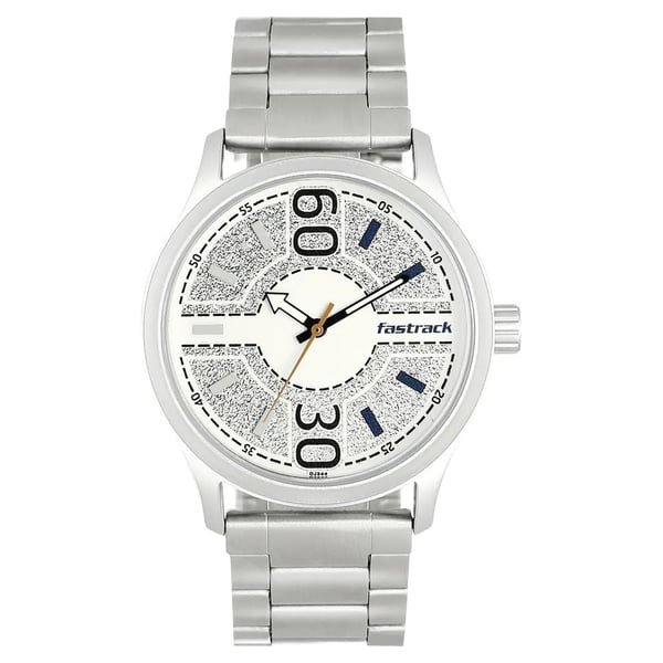 Fastrack Road Trip White Printed Dial Stainless Steel Strap Watch 3197SM01 Online Shopping on Fastrack Road Trip White Printed Dial Stainless Steel Strap Watch 3197SM01 in Muscat Sohar Duqum Salalah