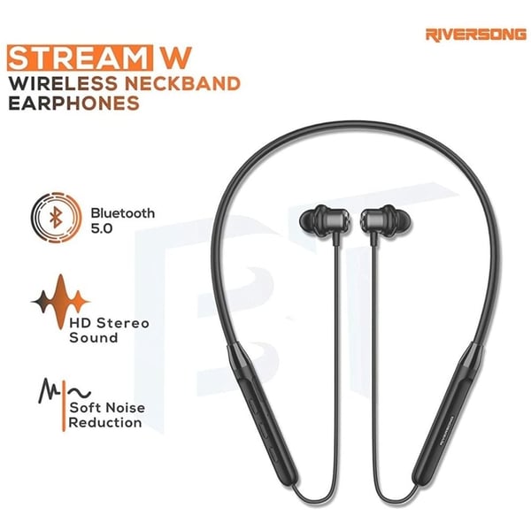 Riversong Stream W Wireless In Ear Neckband Black Riversong Stream W Wireless In Ear Neckband Black
