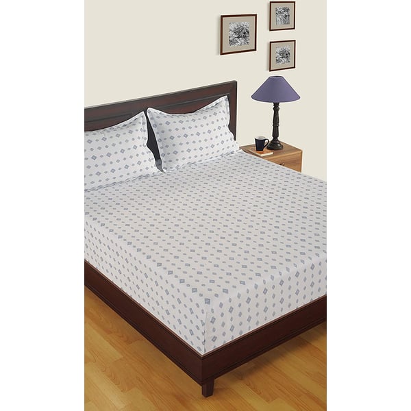 Buy Swayam Zinnia Collection King Fitted Bedsheet with 2 Pillow Cover