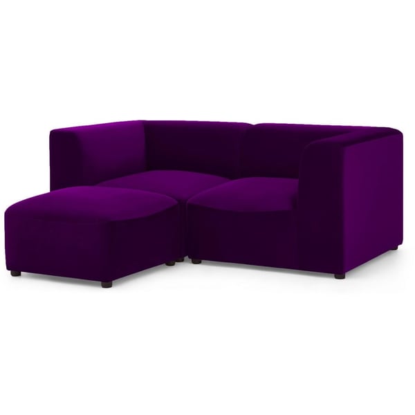 Galaxy Design Juno L Shape Living Room Sofa Wood Base Purple