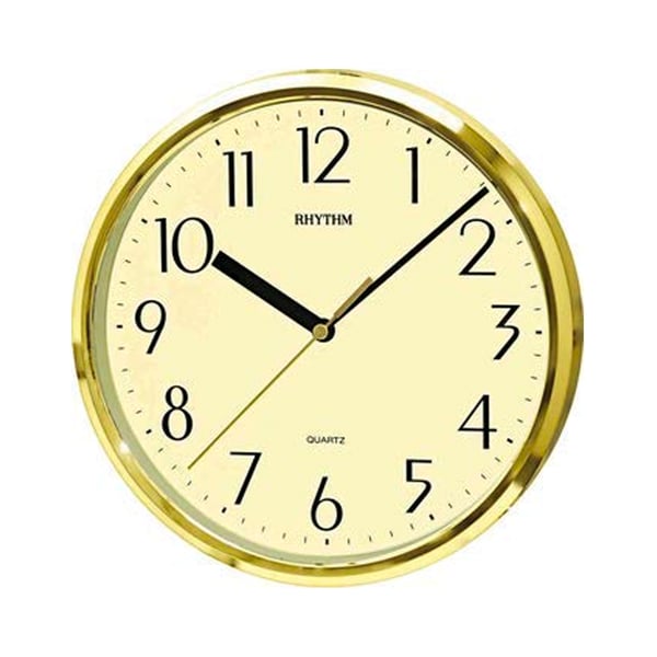 Buy Rhythm Wall Clock CMG839AZ18 Analog Pink Dial Gold Case Online in