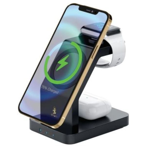 Smart Premium 3-in-1 Magnetic Wireless Dock Black Smart Premium 3-in-1 Magnetic Wireless Dock Black