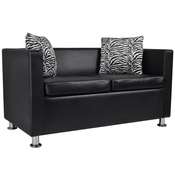 Vidaxl Sofa 2-seater Artificial Leather Black Vidaxl Sofa 2-seater Artificial Leather Black