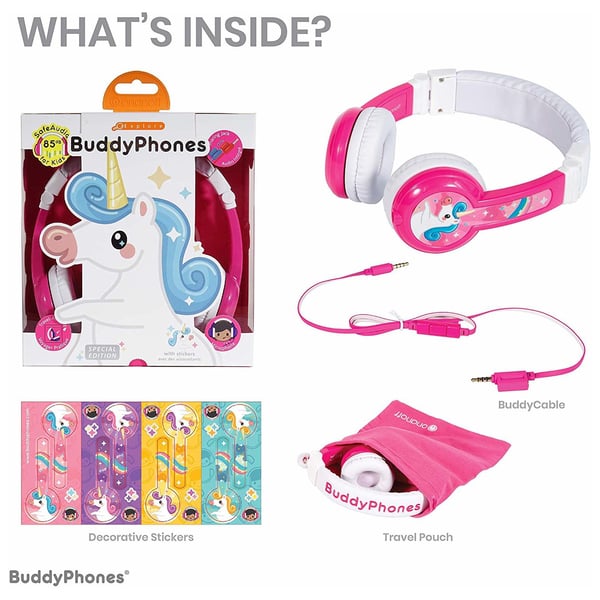 Buddyphones Explore Foldable On Ear Headset With Mic Pink Buddyphones Explore Foldable On Ear Headset With Mic Pink