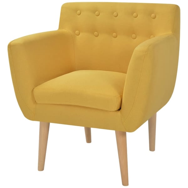 244069 Vidaxl Armchair Fabric 67x59x77 Cm Yellow