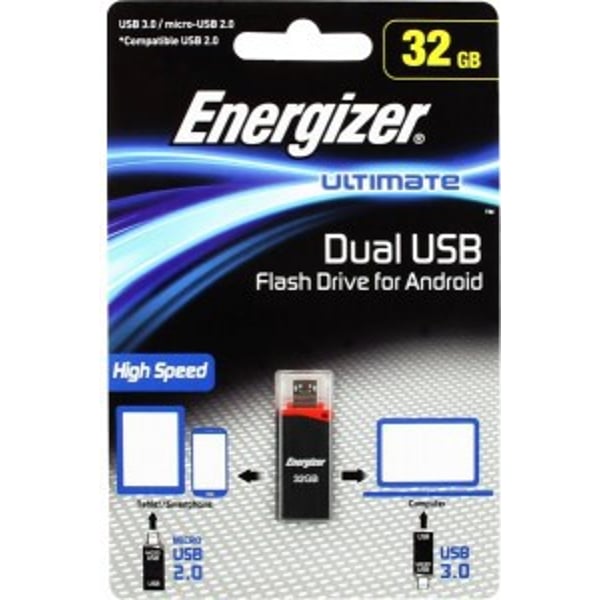 Energizer FOTANU032R Dual USB Flash Drive 32GB For Android Energizer FOTANU032R Dual USB Flash Drive 32GB For Android