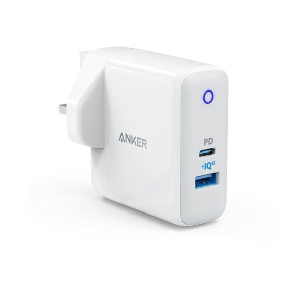 Anker Powerport ii PD With USB-C PD And Poweriq 2.0 Wall Charger White