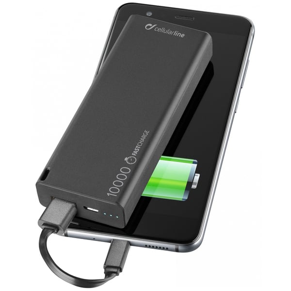 Cellularline Freepower Ultra Slim 10000mAh Power Bank Black - FREEPSLIM10000K