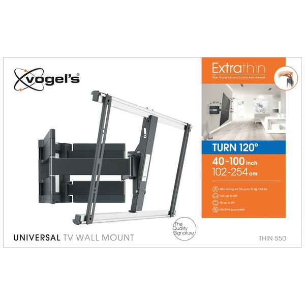 Vogel Extra Thin Rotary TV Wall Mount 40-100inch Black THIN550