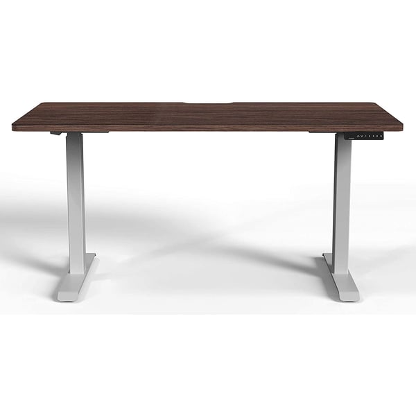 Navodesk Height Adjustable Standing Desk Workstation, Bluetooth Enabled Grey Frame + Top (Walnut, 59 x 30 inch)