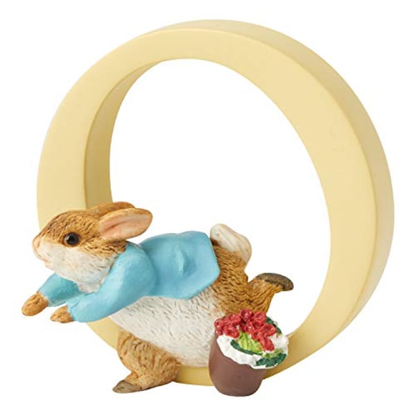 Enesco Beatrix Potter Alphabet Collection Letter O Peter Rabbit Running Figurine, 2.72 Inch, Multicolor