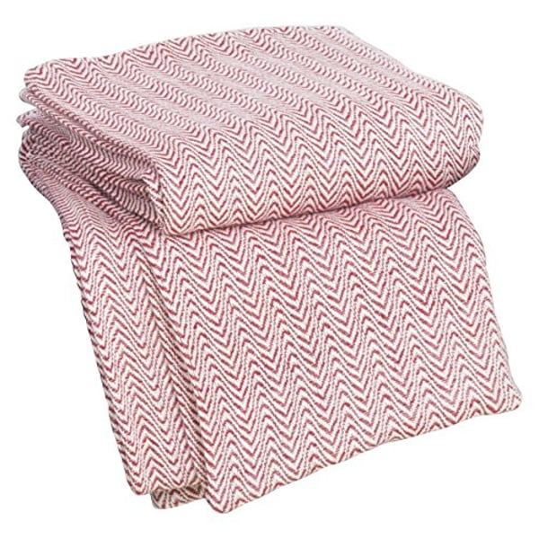 Bedford Home Chevron 100Percent Egyptian Cotton Blanket - King - Brick