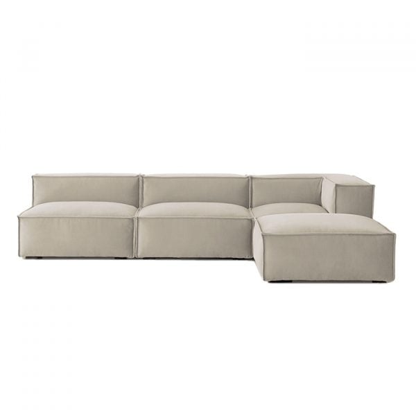 Asghar Furniture - Minimalist L-Shaped Sofa Set - Grey
