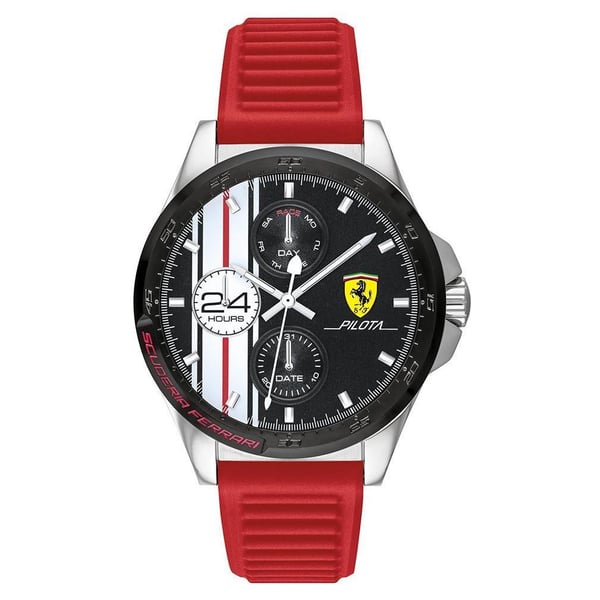 Scuderia Ferrari Pilota Quartz Red Rubber Watch For Men 830657