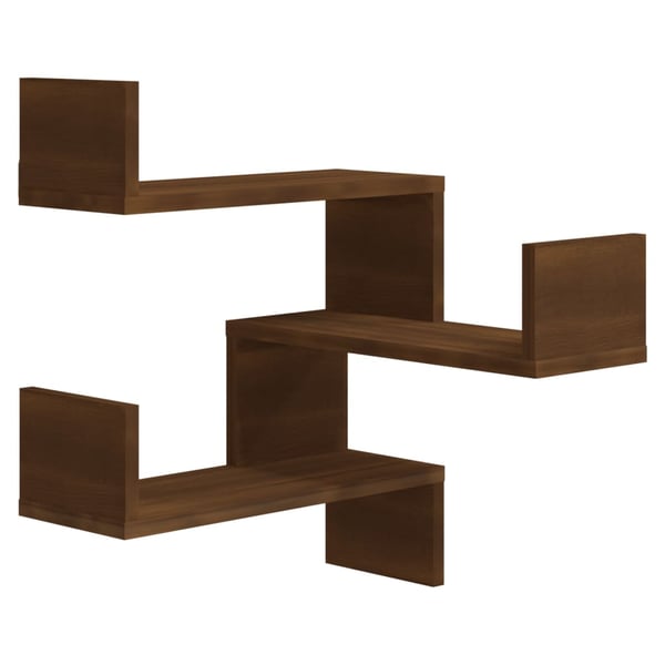 Vidaxl Wall Corner Shelf Brown Oak 40x40x50 Cm Engineered Wood