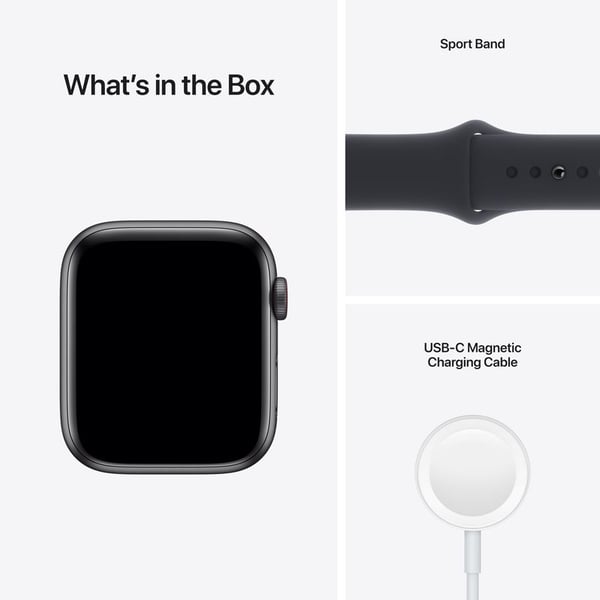 Apple Watch SE GPS+Cellular 44mm Space Grey Aluminium Case Midnight Sport Band - Regular Apple Watch SE GPS+Cellular 44mm Space Grey Aluminium Case Midnight Sport Band - Regular