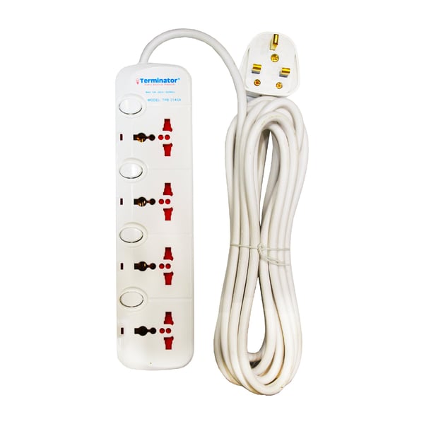 Terminator – 4 Way Power Extension Socket – 5Meter Terminator – 4 Way Power Extension Socket – 5Meter