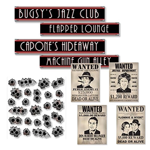 FAKKOS Design Roaring 20S Prohibition Party Decoration Kit