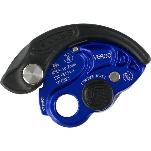 Trango Vergo, Belay Device for Outdoor & Sports Climbing, Blue
