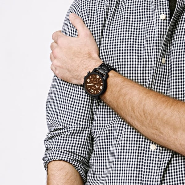 Fossil JR1356 Nate Chronograph Black Stainless Steel Watch Fossil JR1356 Nate Chronograph Black Stainless Steel Watch