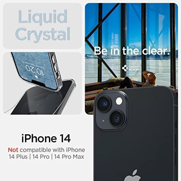 Spigen Liquid Crystal designed for iPhone 14 case cover - Crystal Clear