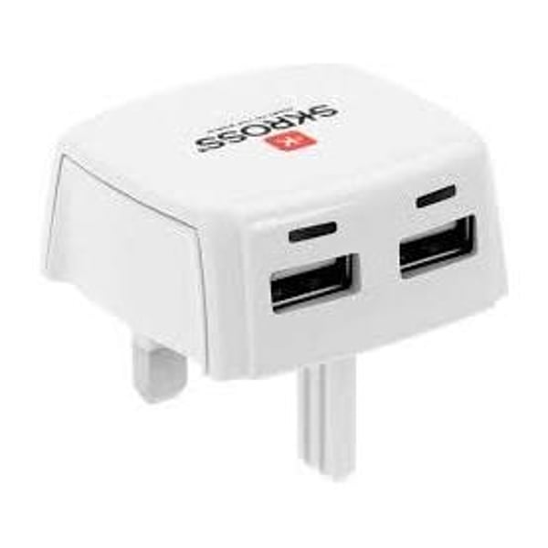 سكروس  1302720-E UK Plug  شاحن  USB (2.4  أمبير )  أبيض