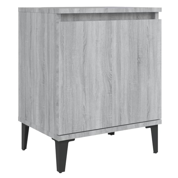 vidaXL Bed Cabinet with Metal Legs Grey Sonoma 40x30x50 cm vidaXL Bed Cabinet with Metal Legs Grey Sonoma 40x30x50 cm