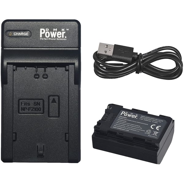 Dmk Power Np-fz100 Battery 2300mah And Single Slot Usb Charger Compatible With Sony Np-fz100, Bc-qz1sony A7riii A7r3, Sony A7 Iii,sony Alpha 9,sony Alpha 9r,sony Alpha 9s Digital Camera