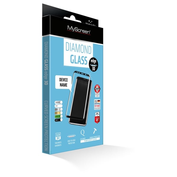 Myscreen Diamond Glass 3D Edge Screen Protector Black For Apple iPhone X