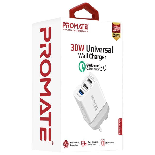 Promate Universal Wall Charger White Promate Universal Wall Charger White