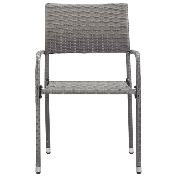 vidaXL 5 Piece Garden Dining Set Poly Rattan Grey vidaXL 5 Piece Garden Dining Set Poly Rattan Grey