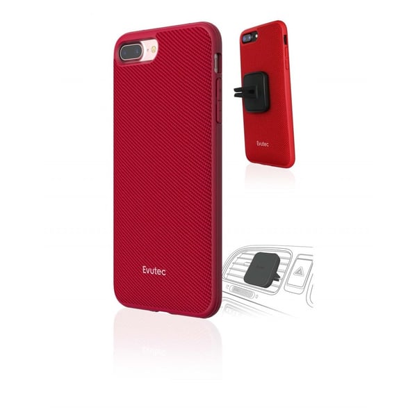 Evutec Aergo Series Case Red With AFIX Magnetic Mount For Apple iPhone 8 Plus/7 Plus - AC67SMKBP2