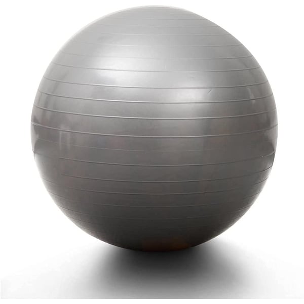 ULTIMAX Yoga Ball Exercise Fitness Core Stability Balance Strength Anti-Burst Prenatal Birthing Yoga ball for Office Home Gym Design Balance Ball Pilates Core and Workout Ball - 75 cm (Silver)